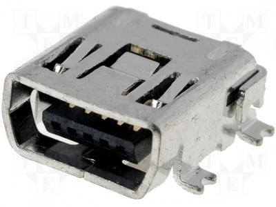 Гнездо ESB35101000Z Конектор:мини USB C; гнездо; PIN:5; хоризонтално; SMD  Гнезда мини USB
